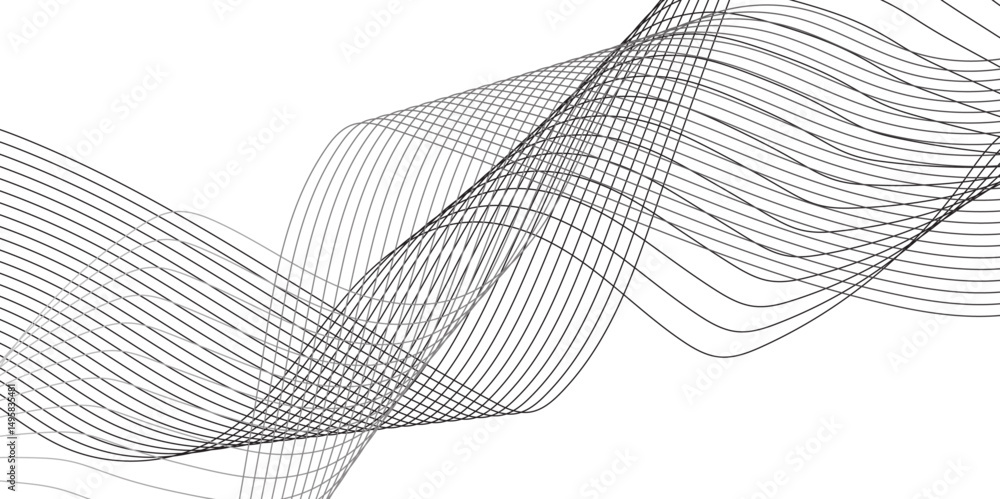 Aufkleber abstract vector illustration featuring smooth wave lines on a transparent background. suitable for t