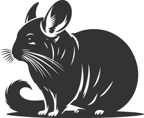 Vector chinchilla silhouette drawing