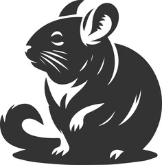 Vector chinchilla silhouette drawing