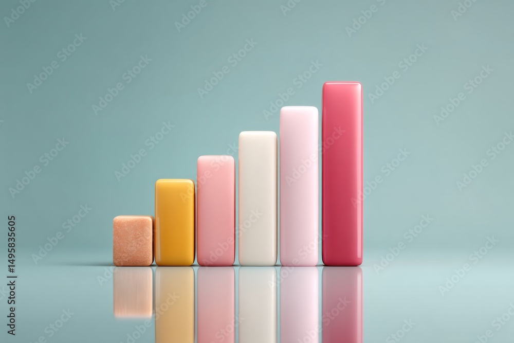 Poster Gradient Growth Analytics Soft Pastel Infographic Visualizing Business Performance Evolution with Minimalist Design Aesthetic