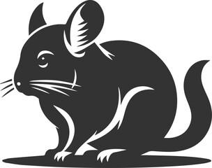 Vector chinchilla silhouette drawing