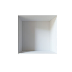 Empty white box with clean lines, suitable for storage or packaging, set against a plain background, conveying simplicity and minimalism. on transparent background