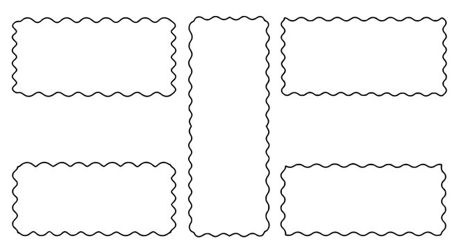 Scalloped Frames Wavy Borders Blank Templates Printable Design Element