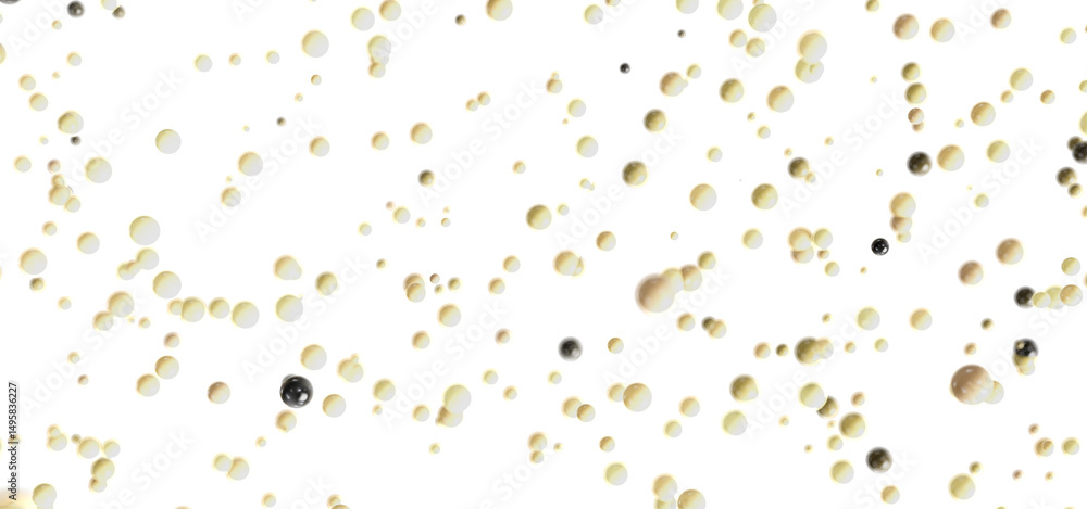 Aufkleber Abstract background image featuring many beige and gray spheres floating on a white backdrop. Ideal for website banners, presentations, and more.