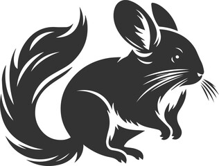 Vector chinchilla silhouette drawing