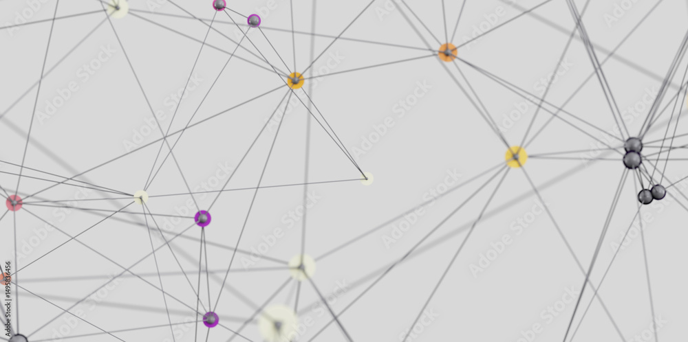 Aufkleber Stock photo of an abstract network connection visualization. Ideal for technology, communication, and connection concepts.