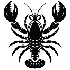 Stylized Lobster Illustration Black and White Seafood Design