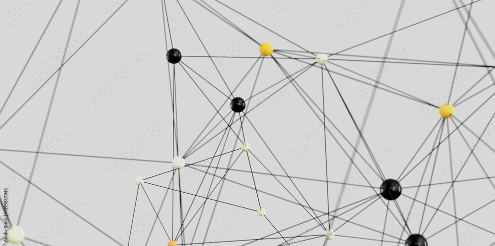Poster Modern abstract background image of interconnected nodes. Ideal for technology, network, and connection concepts.