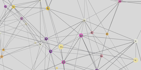 Abstract image depicting interconnected nodes, ideal for network, connection, and technology...