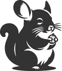Vector chinchilla silhouette drawing