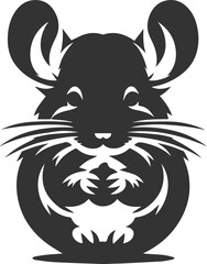 Vector chinchilla silhouette drawing