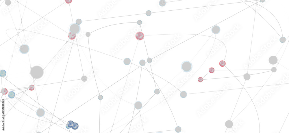 Poster stock photo of abstract network connections, nodes, and lines. ideal for technology, communication, 