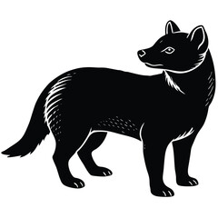 Elegant Black and White Illustration of a Tasmanian Devil