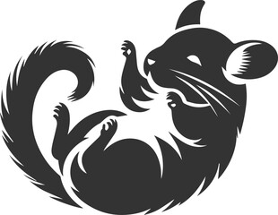 Vector chinchilla silhouette drawing
