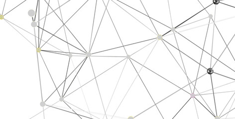 Obraz premium Geometric background image featuring a network of connected lines and dots. Ideal for technology, communication, and connection concepts.