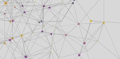 Abstract background with connected dots and lines. Network technology concept.