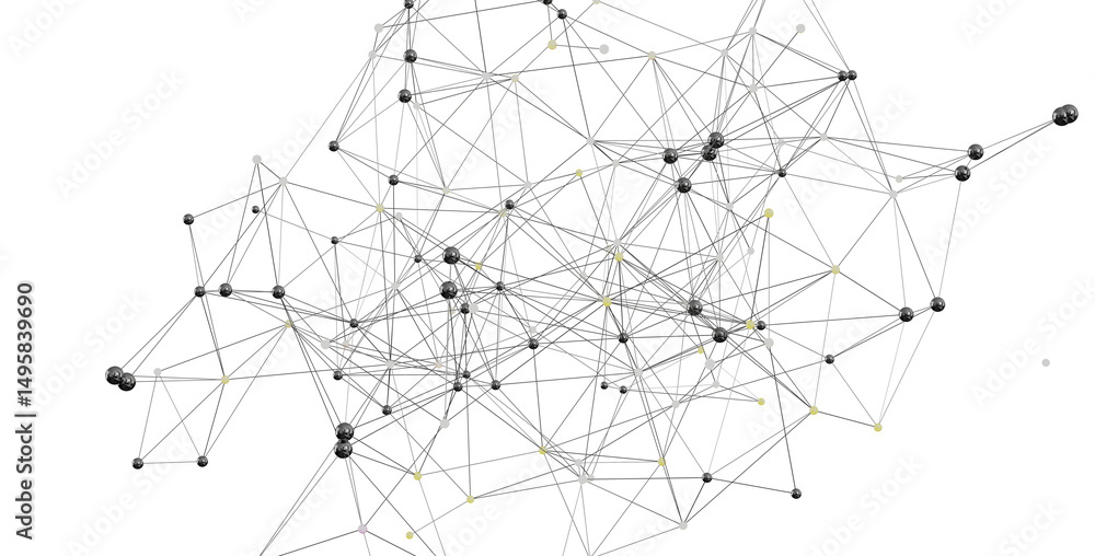 Poster Abstract image of a complex network, ideal for technology, AI, and connection concepts. High-resolution.