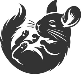 Obraz premium Vector chinchilla silhouette drawing