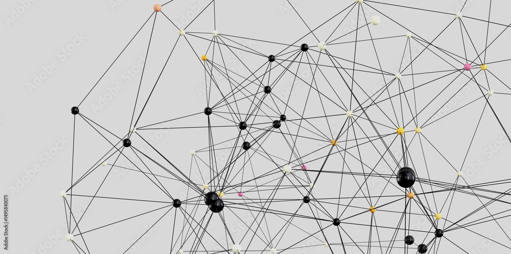 Aufkleber Abstract image of a complex network. Ideal for technology, connection, and data concepts.