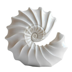 Obraz premium Elegant White Nautilus Shell Sculpture for Home Decor and Natural Aesthetic on transparent background