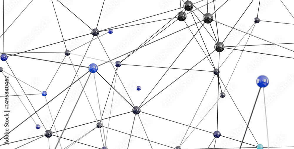 Poster stock photo of a complex network, ideal for technology, connection, and global communication concept