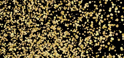 Abstract background with golden confetti on a black backdrop. Perfect for celebrations!