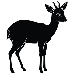 Elegant Black Silhouette of a Young Antelope