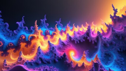 Obraz premium Setting of an abstract fractal landscape