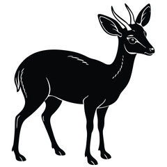 Elegant Black Silhouette of an African Antelope