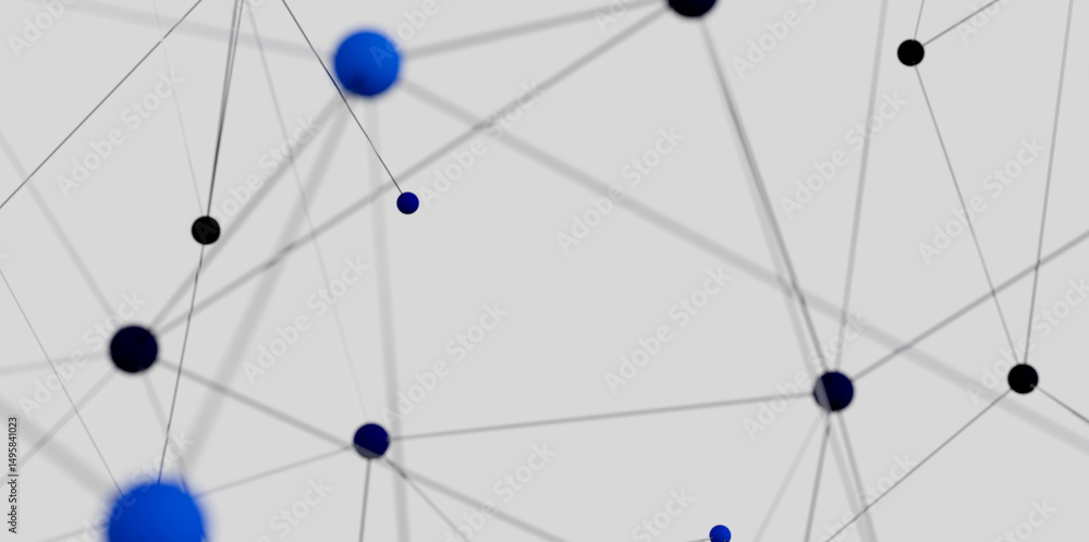 Aufkleber Stock photo of an abstract network visualization. Ideal for technology, connection, and communication concepts.