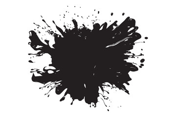 Vector art of Black ink splatter isolated on white background