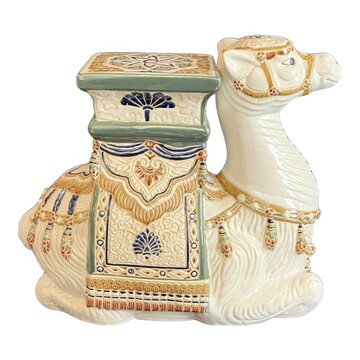 Ornate Camel Garden Stool: Unique Home Decor