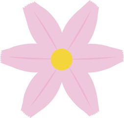 Pink Petal Flower Illustration / 핑크색 꽃잎의 귀여운 꽃 일러스트