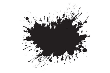 Fototapeta premium Vector art of Black ink splatter isolated on white background