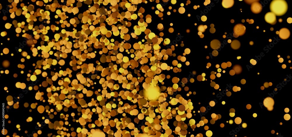Aufkleber Abstract background with glowing gold bokeh. Perfect for festive designs.