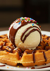 Waffles and Ice Cream