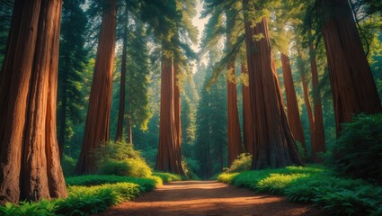 Obraz premium Cedar tree landscape on the path to the Shrine