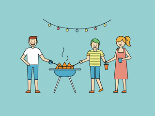 Happy Friends Enjoying a Backyard Barbecue Party Together