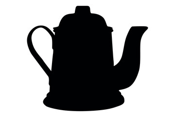 Vector art of Silhouette of a coffee pot isolated on white background