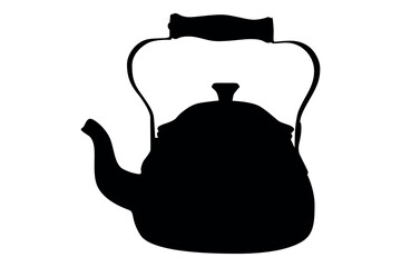 Vector art of Black teapot silhouette isolated on transparent background