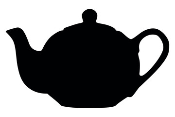 Vector art of Black teapot silhouette isolated on white background