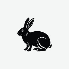Obraz premium Rabbit Vector Silhouette – High-Quality Bunny Outline for Designers & Crafters