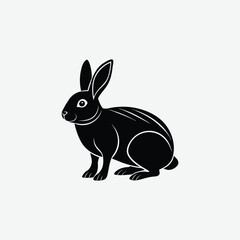Rabbit Vector Silhouette – High-Quality Bunny Outline for Designers & Crafters
