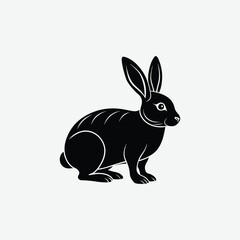 Rabbit Vector Silhouette – High-Quality Bunny Outline for Designers & Crafters