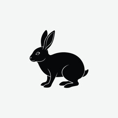 Rabbit Vector Silhouette – High-Quality Bunny Outline for Designers & Crafters