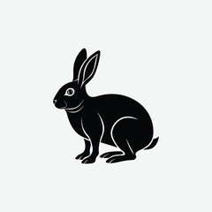 Obraz premium Rabbit Vector Silhouette – High-Quality Bunny Outline for Designers & Crafters