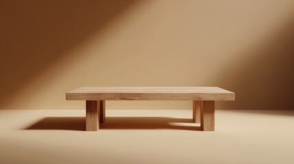Empty table with minimalist clean living room background