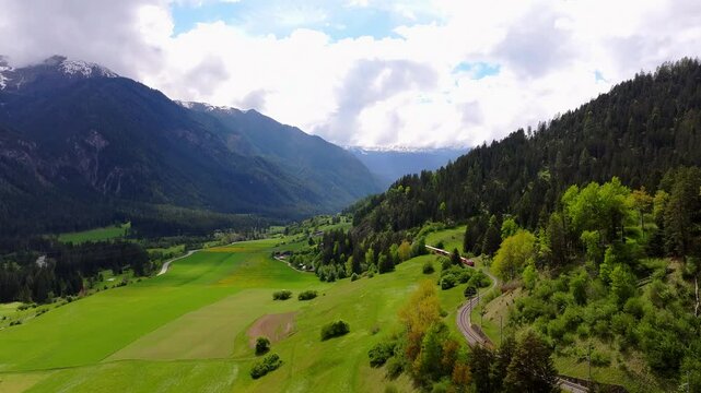 the albula valley in graubuenden switzerland 4k 50fps video