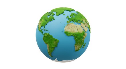 Fototapeta premium Earth Globe Showing Continents and Oceans