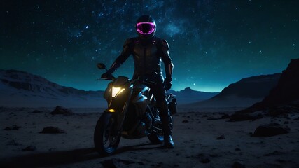 Lone Biker on an Interstellar World